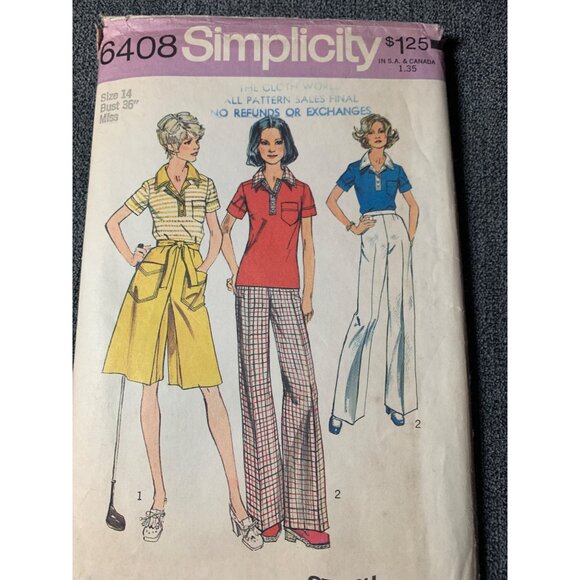 Simplicity Misses Shirt skirt Pants Sewing Pattern sz 14 6408 - uncut - Picture 8 of 10